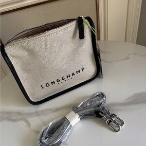 Longchamp Black and White Crossbody Bag